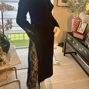 Black Dress with Lace Side Panels